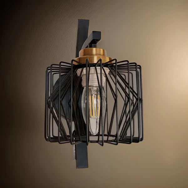BLACK CAGE WALL LAMP