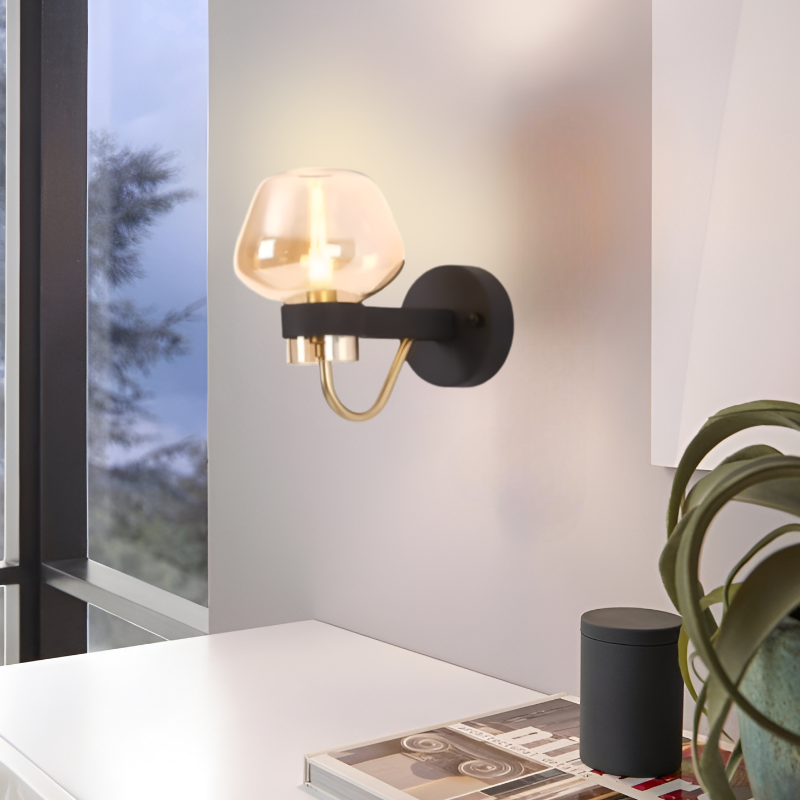 BLACK DOME WALL LAMP