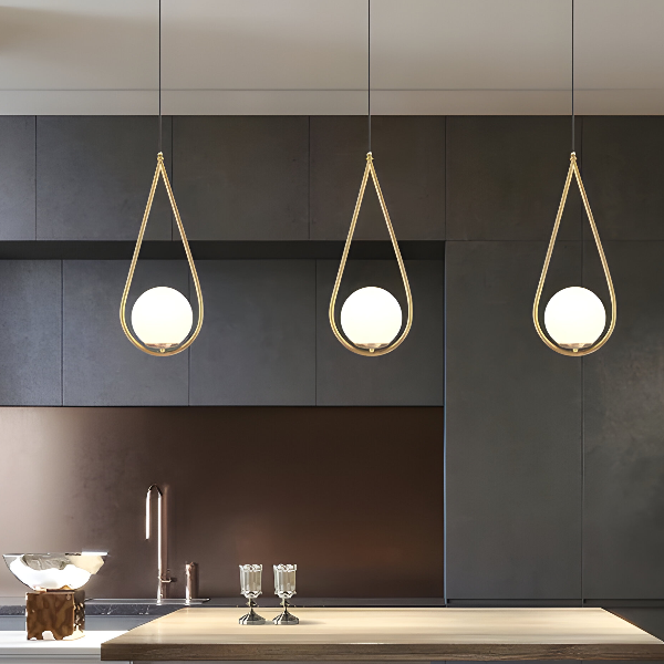 BRASS ORBIT HANGING LIGHT