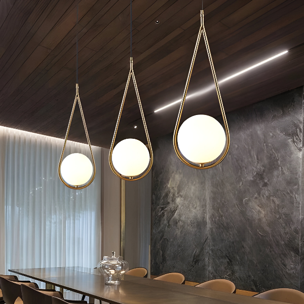 BRASS ORBIT HANGING LIGHT