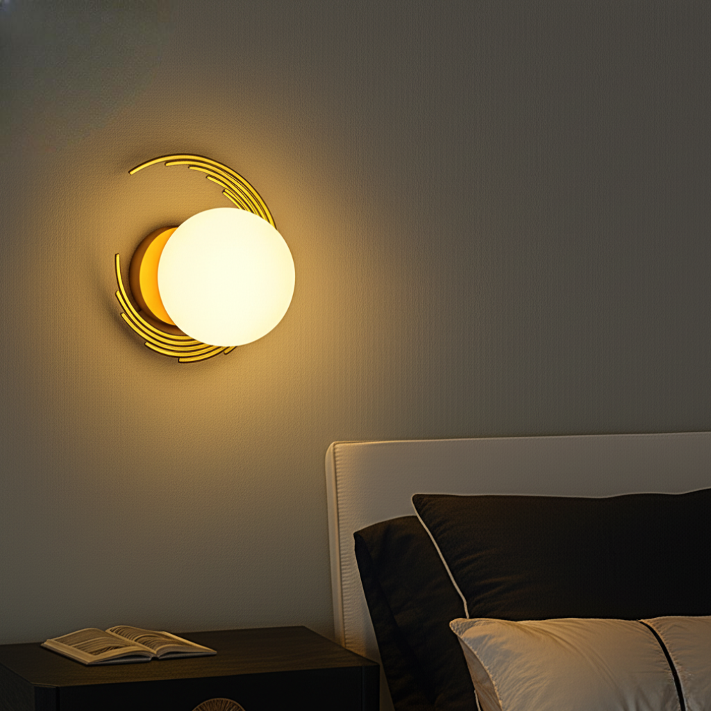 Golden Moon Wall Light in Pakistan – Modern Bedside Lamp