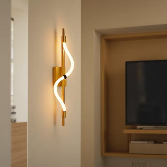 GOLDEN CURVE BEDSIDE WALL LIGHT