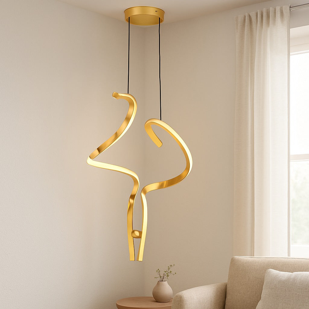 TWISTED GOLDEN HANGING LIGHT