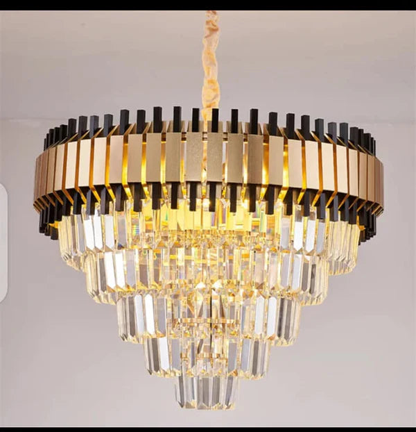 MODERN BLACK & GOLD CHANDELIER