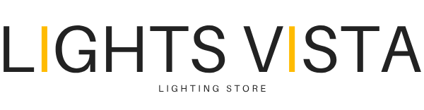 Logo of Lights Vista, a lighting store, with a modern design.