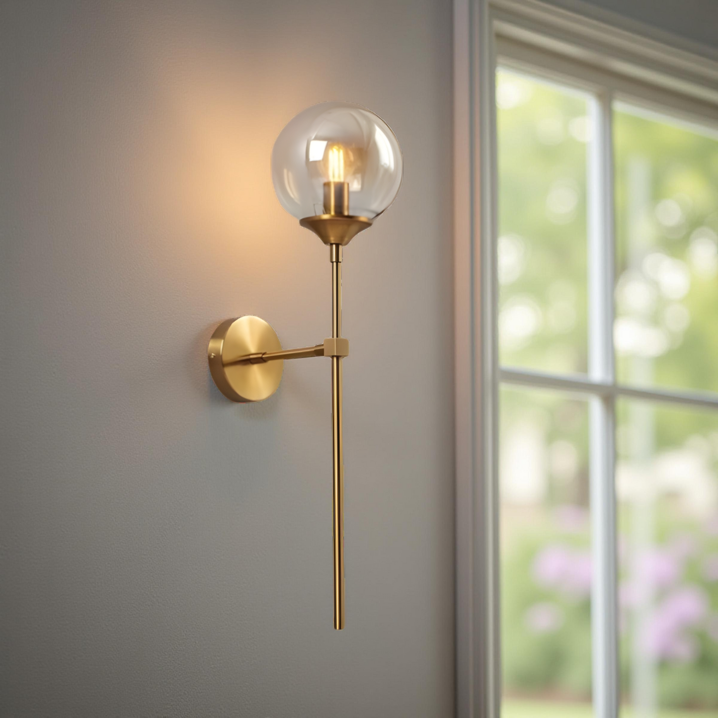 GLASS GLOBE WALL SCONCE