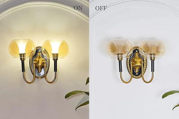 DUAL GLASS SHADE WALL LAMP