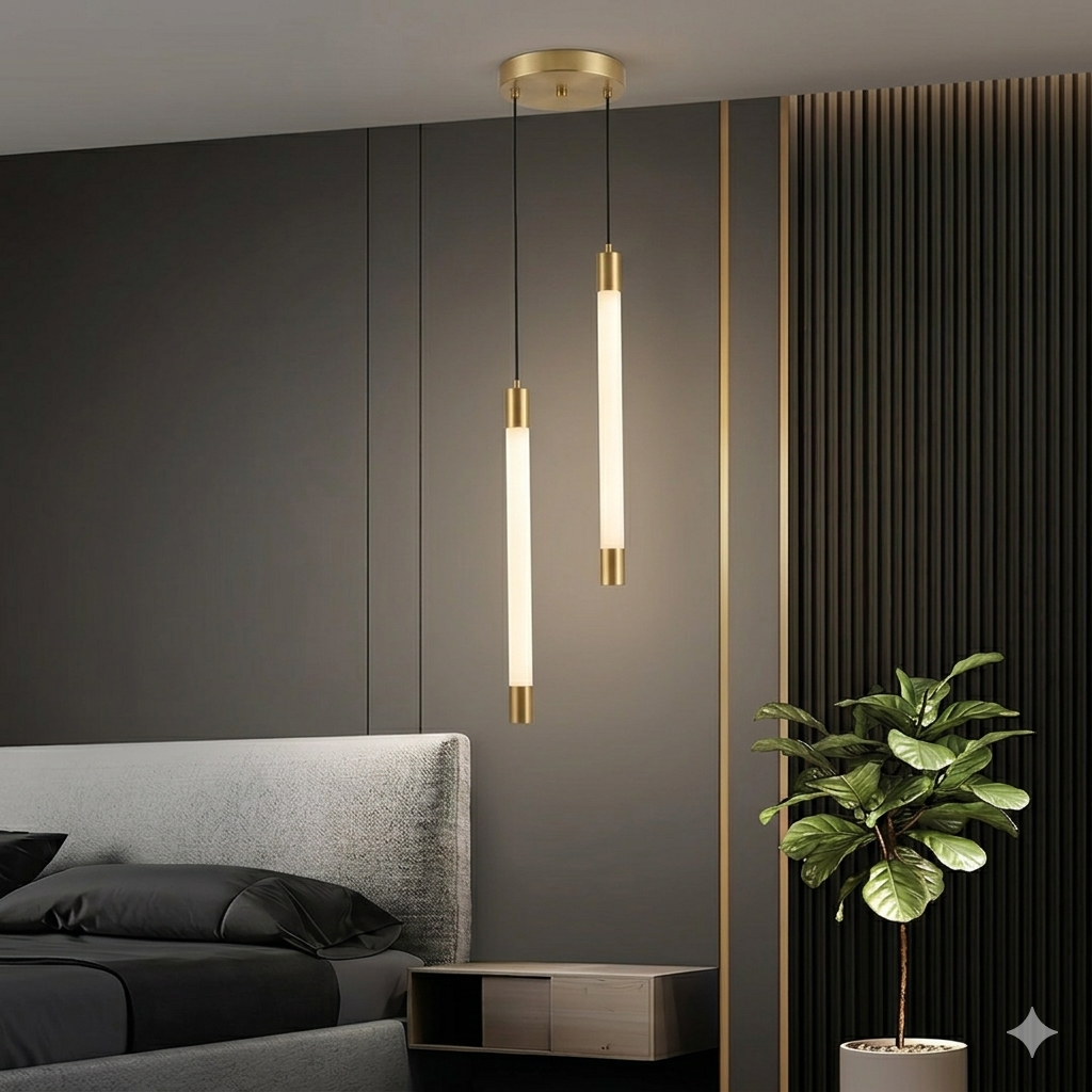 DOUBLE TUBE PENDANT HANGING LIGHT