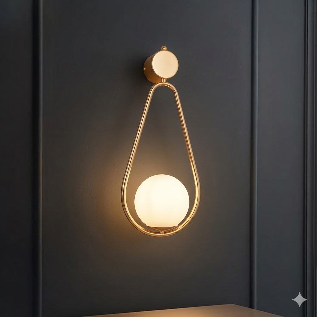 ELEGANT GOLDEN DROP WALL LIGHT