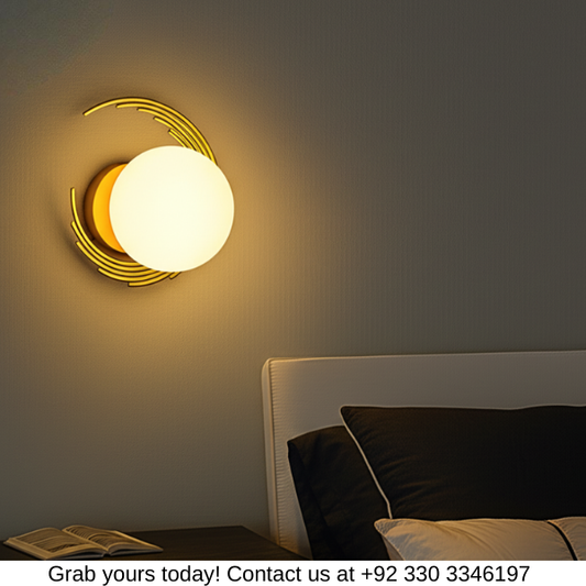 Golden Moon Wall Light in Pakistan – Modern Bedside Lamp