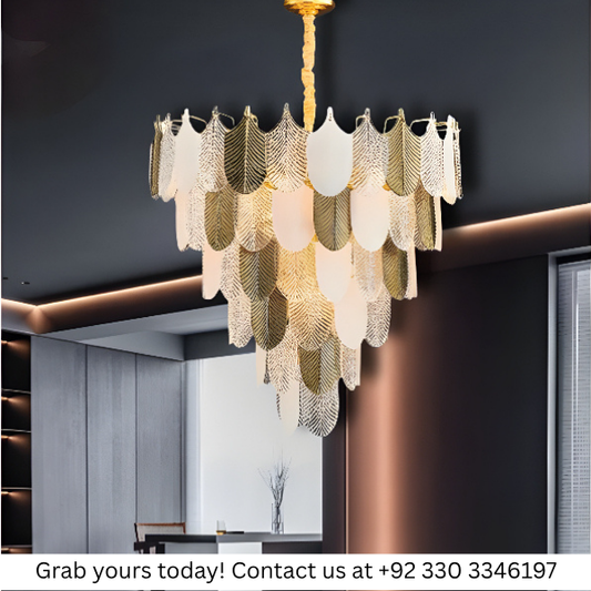 MULTI SHADE FEATHER CHANDELIER