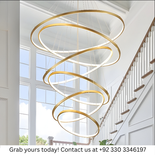 LED GOLD RING CHANDELIER