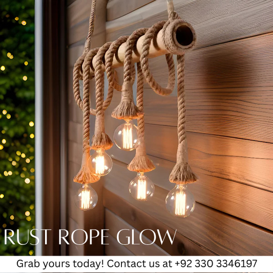 RUST ROPE GLOW HANGING PENDANT LIGHT