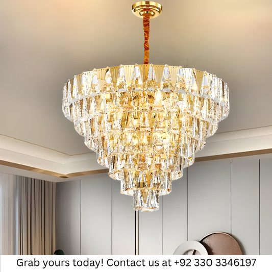 GOLDEN CRYSTAL CHANDELIER