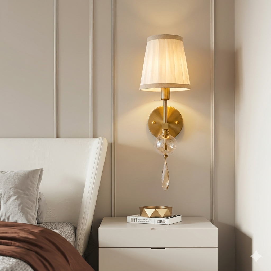 FABRIC SHADE WALL LAMP