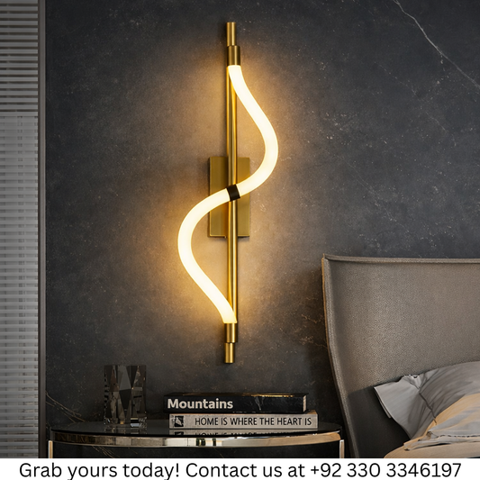 GOLDEN CURVE BEDSIDE WALL LIGHT