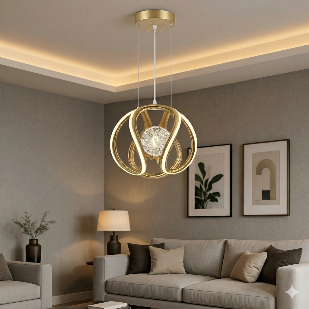 GOLDEN HANGING PENDANT LIGHT