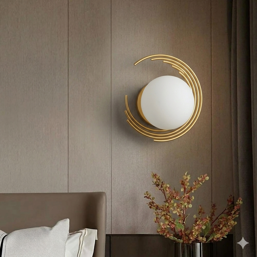 Golden Moon Wall Light