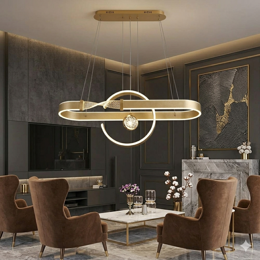 MODERN HANGING BELT RING LIGHT