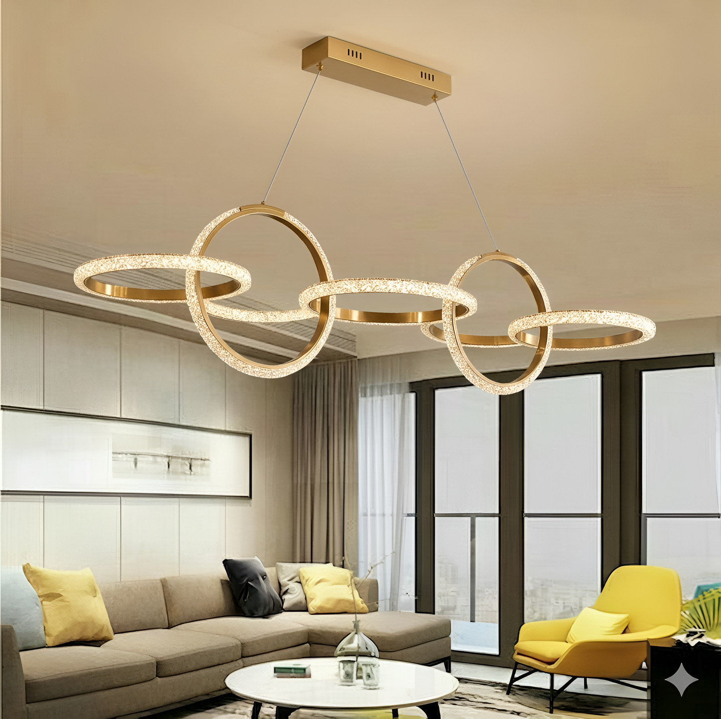 MODERN GOLDEN RING HANGING LIGHT