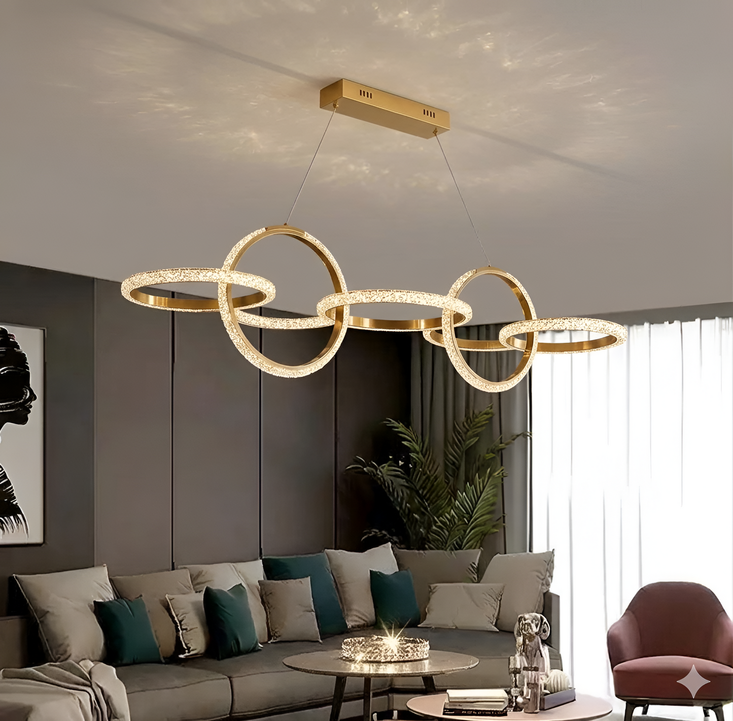 MODERN GOLDEN RING HANGING LIGHT