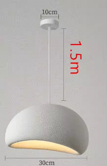 Modern Textured Semi-Sphere Pendant Light – Earthy White Hanging Lamp | Warm White | Perfect for Kitchen island & Living Room