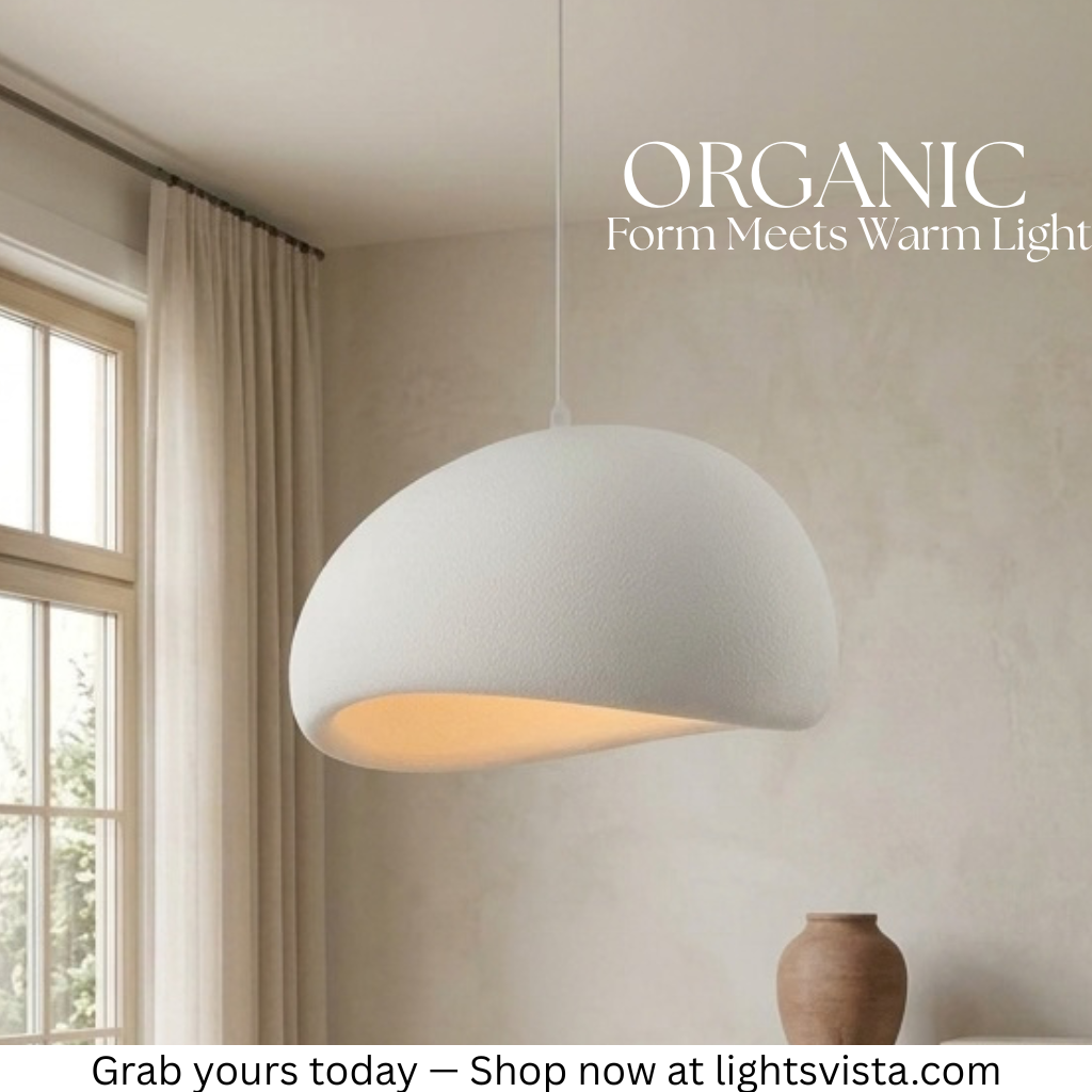 Modern Textured Semi-Sphere Pendant Light – Earthy White Hanging Lamp | Warm White | Perfect for Kitchen island & Living Room