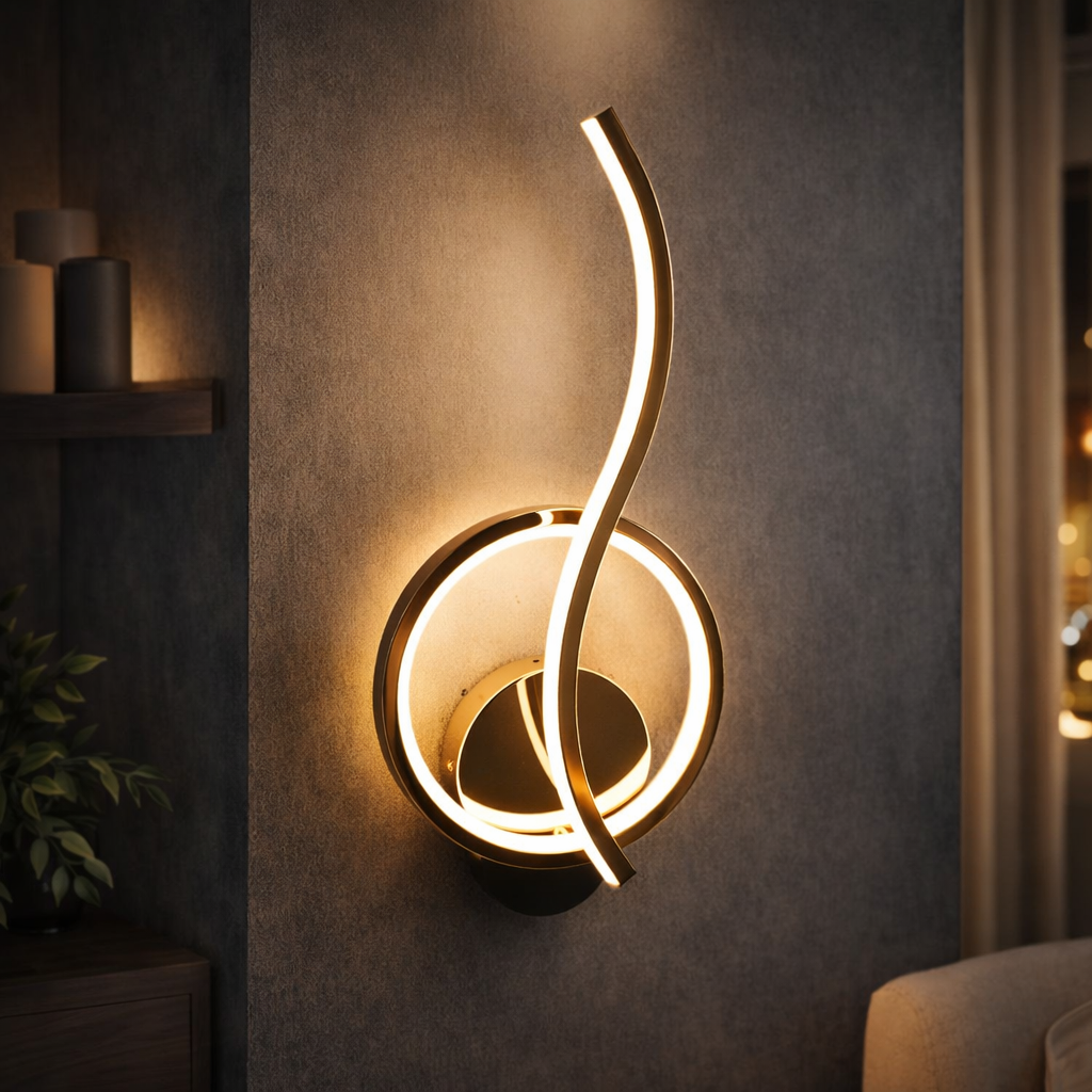 MODERN GOLDEN RING WALL LIGHT
