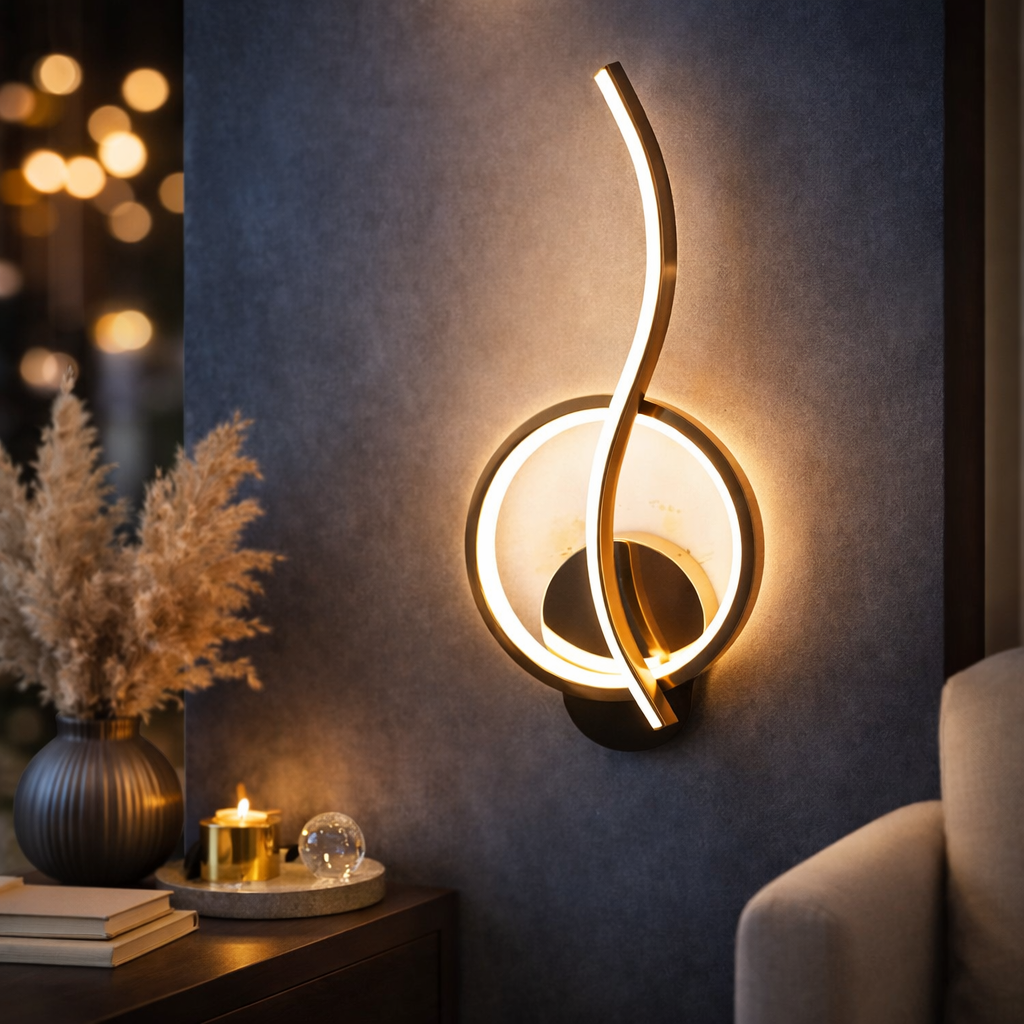 MODERN GOLDEN RING WALL LIGHT