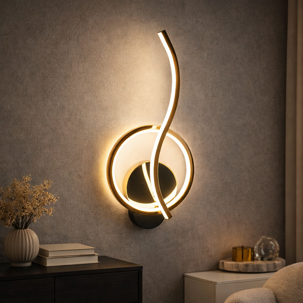 MODERN GOLDEN RING WALL LIGHT