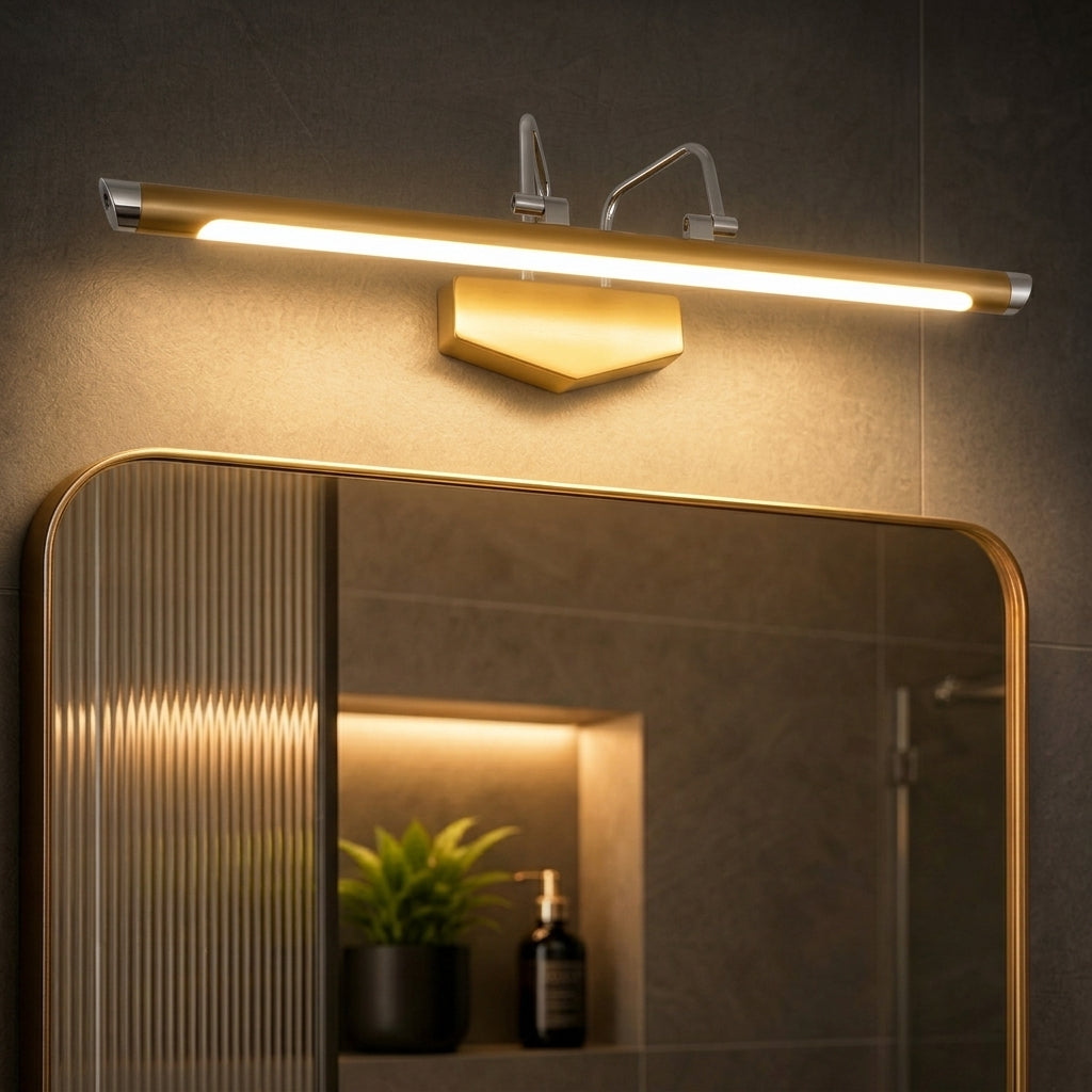 Modern Gold LED Vanity Light – Perfect for Modern Bathroom Vanities & Dressing Areas