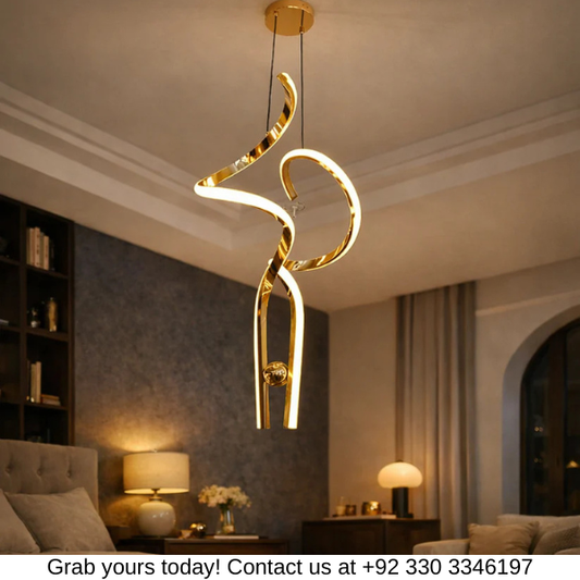 TWISTED GOLDEN HANGING LIGHT