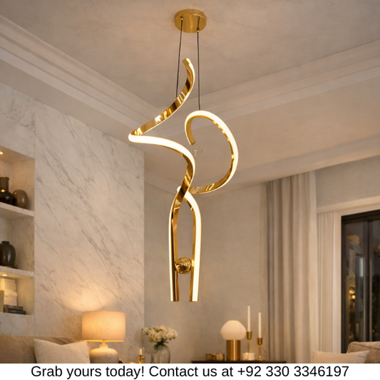 TWISTED GOLDEN HANGING LIGHT