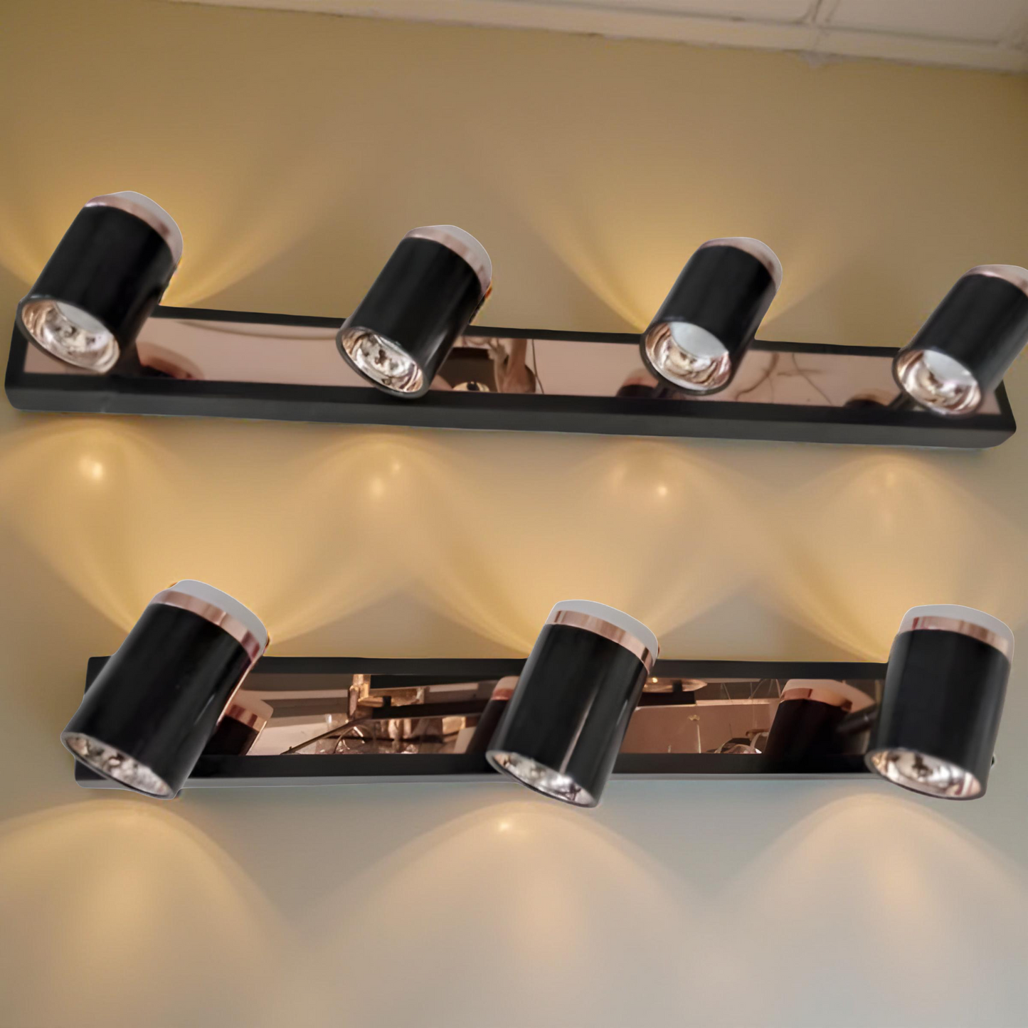 MODERN DOUBLE HEAD BLACK MIRROR LIGHT