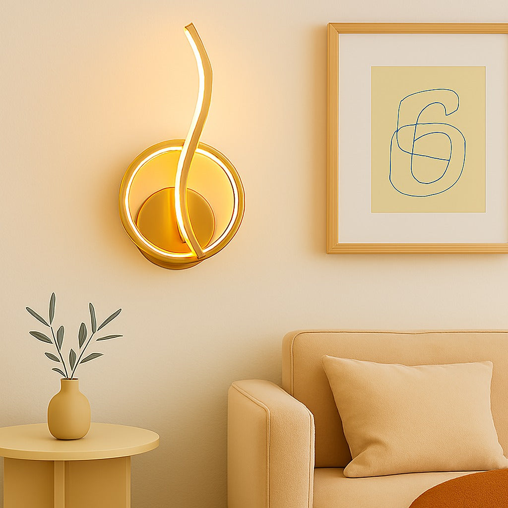 MODERN GOLDEN RING WALL LIGHT - Suitable for Bedroom & living room