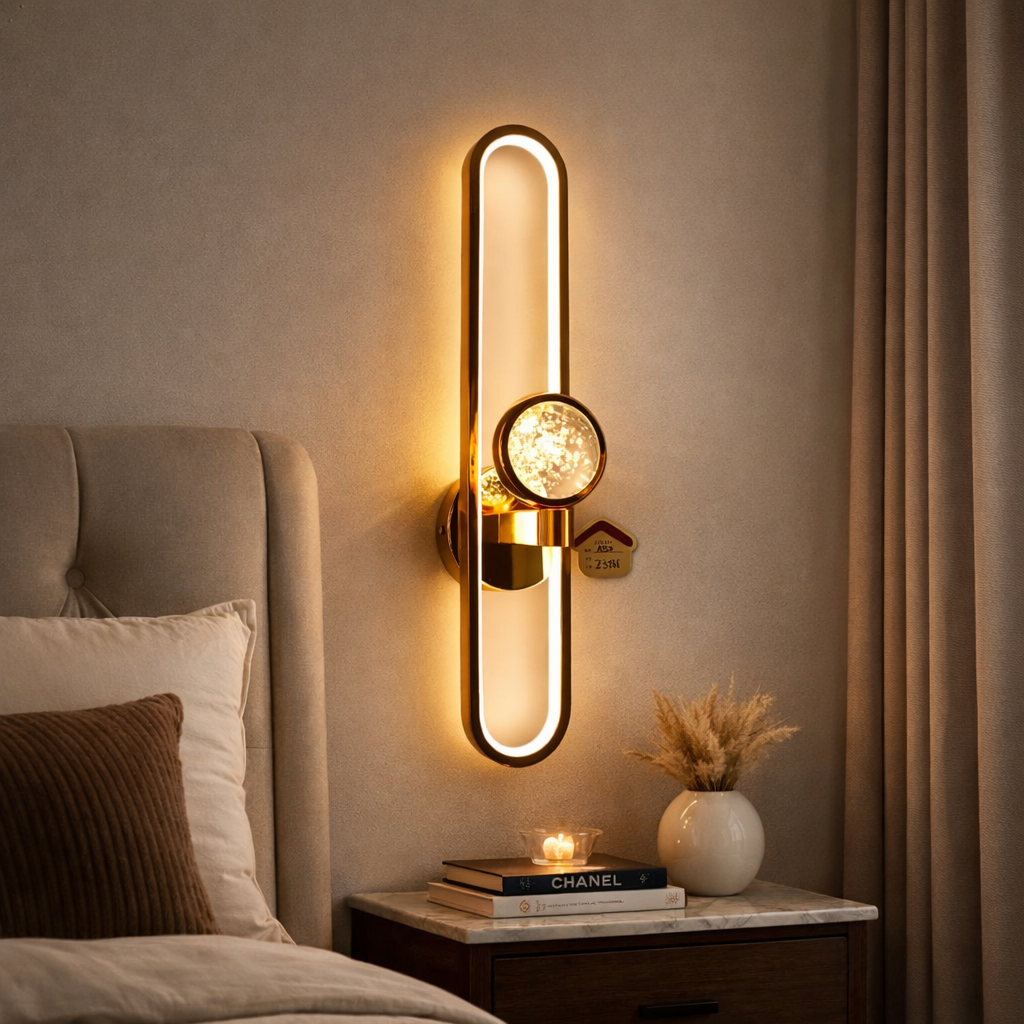 MODERN GOLDEN LOOP WALL LIGHT