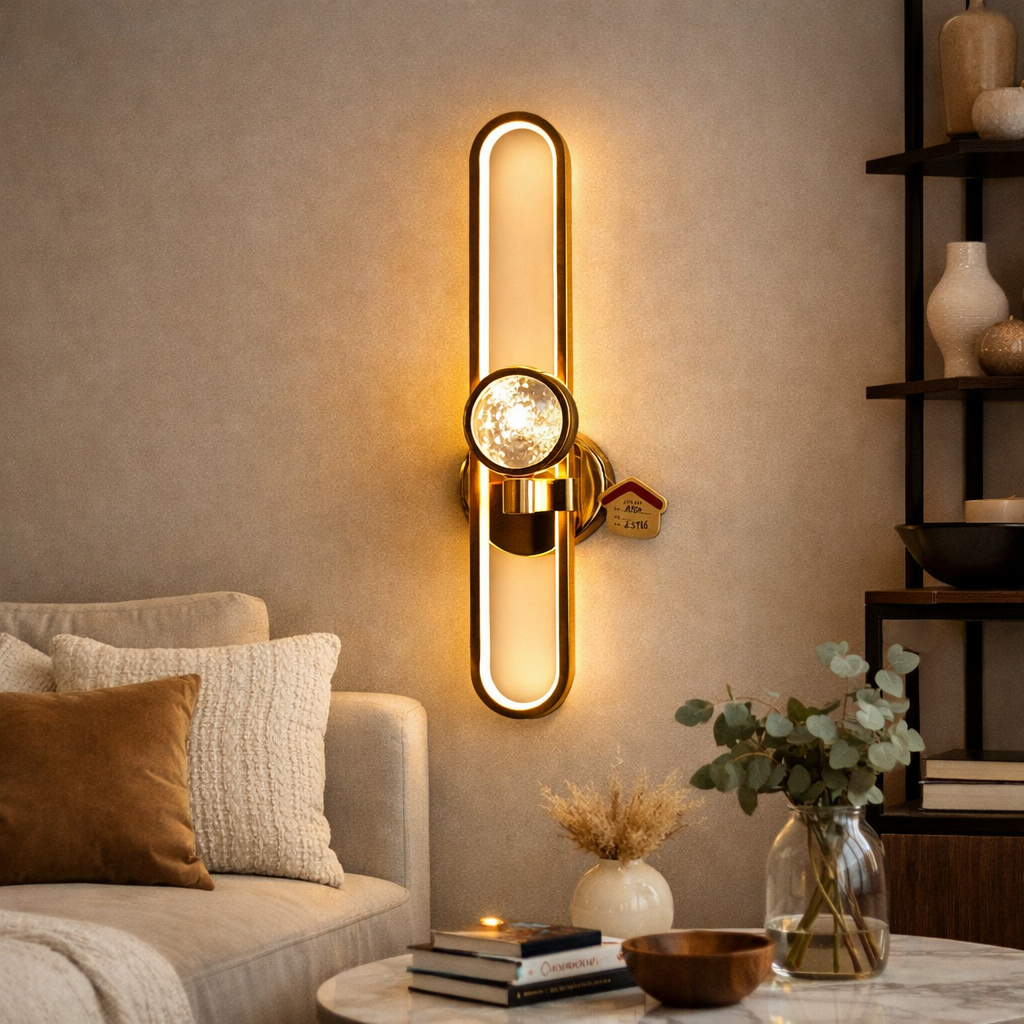 MODERN GOLDEN LOOP WALL LIGHT