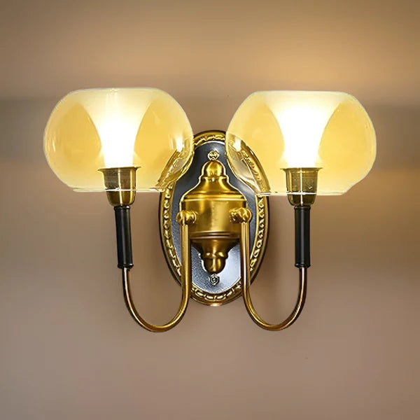DUAL GLASS SHADE WALL LAMP