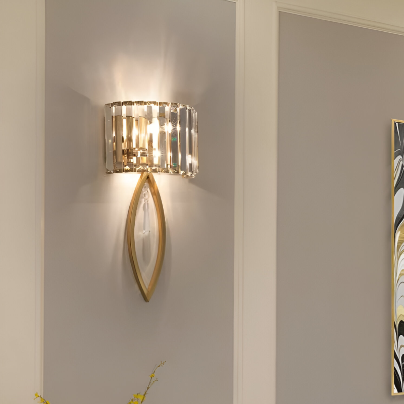 GILDED LEAF WALL LAMP