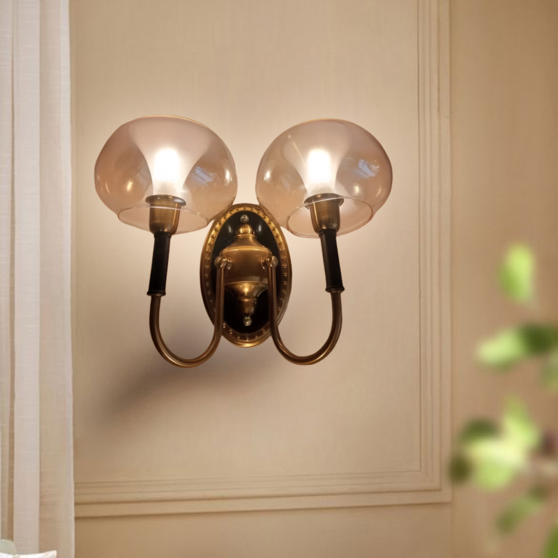 DUAL GLASS SHADE WALL LAMP