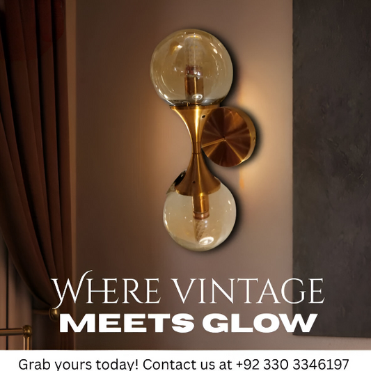 VINTAGE DUAL GLASS WALL SCONCE