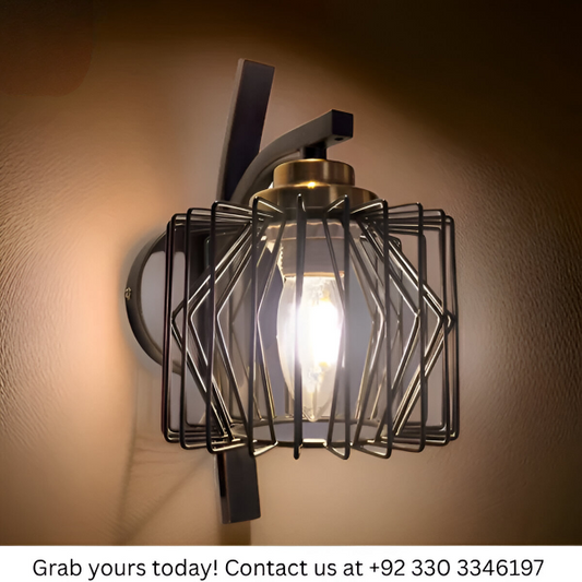 BLACK CAGE WALL LAMP