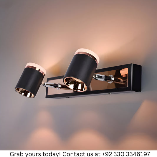 MODERN DOUBLE HEAD BLACK MIRROR LIGHT