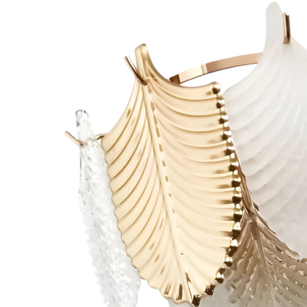 ELEGANT WHITE & GOLD FEATHER WALL SCONCE