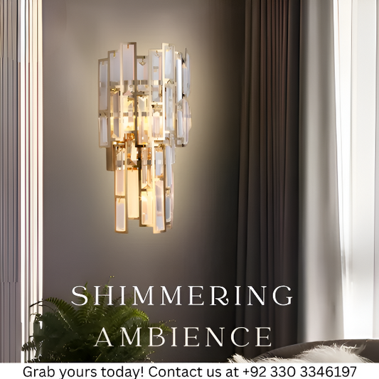 CRYSTAL GLASS SHADE WALL LIGHT
