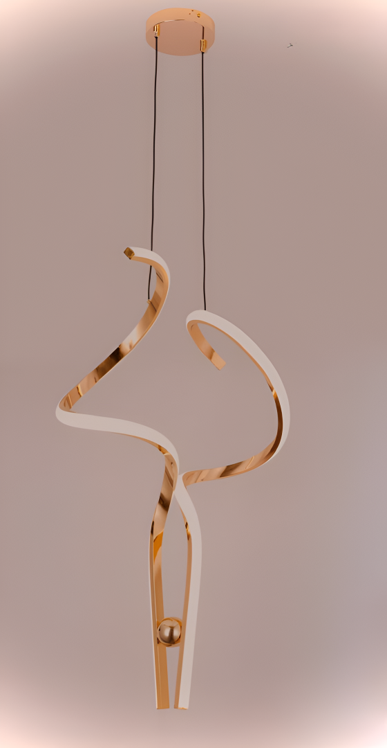 TWISTED GOLDEN HANGING LIGHT