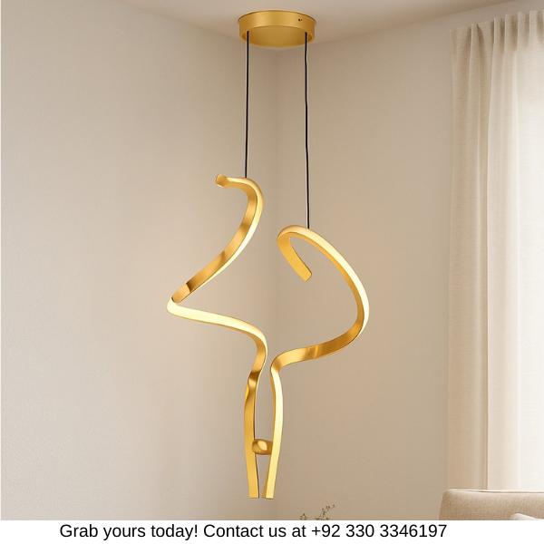 TWISTED GOLDEN HANGING LIGHT