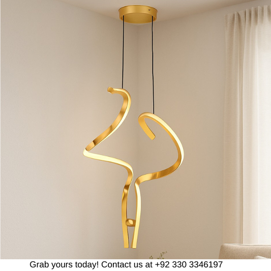 TWISTED GOLDEN HANGING LIGHT