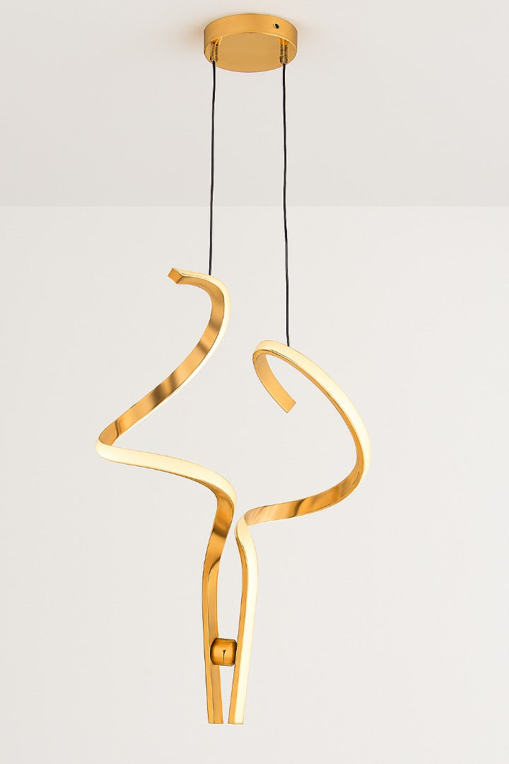 TWISTED GOLDEN HANGING LIGHT
